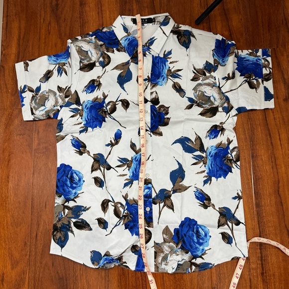 SSLR Mens Collection Floral Button Up Shirt Size Medium - Picture 6 of 6
